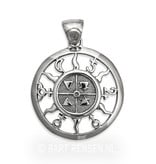 Four Elements and Planets pendant - sterling silver