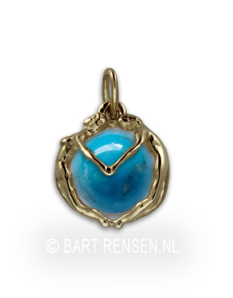 Man-Woman pendant - 14 crt gold