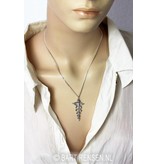 Caduceus pendant - sterling silver