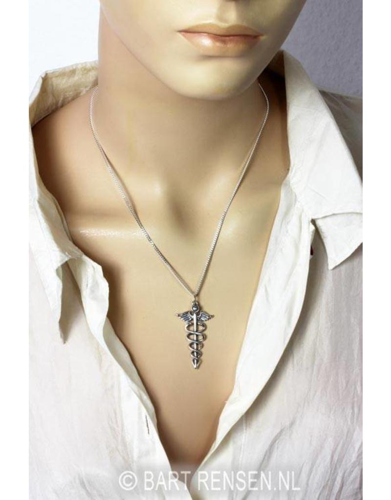 Caduceus pendant - sterling silver