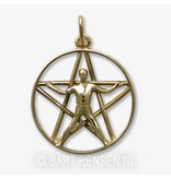 Pentagram hanger -  14 krt goud