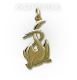 Swan pendant - 14 carat gold