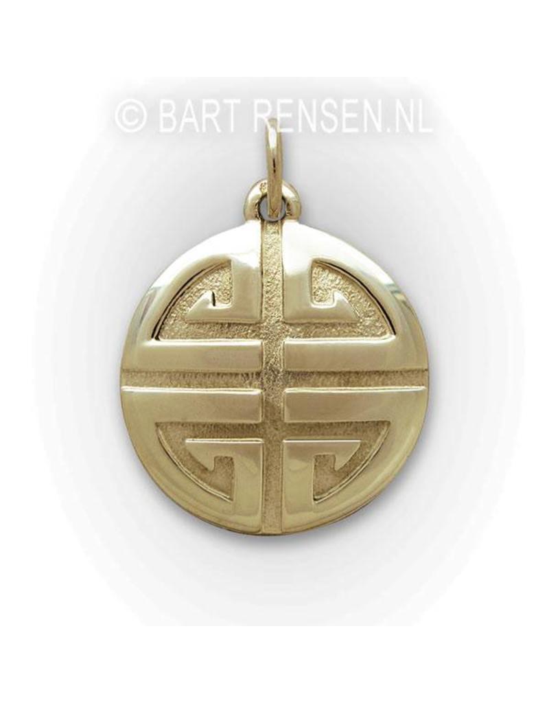 Shou pendant - 14 carat gold