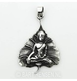Buddha tree leaf pendant - sterling silver