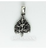 Buddha tree leaf pendant - sterling silver