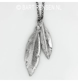 Feather pendant with chain - sterling silver