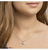 Ginkgo leaf pendant, incl necklace - sterling silver