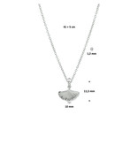Ginkgo leaf pendant, incl necklace - sterling silver