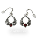 Winged Heart Earrings - sterling silver