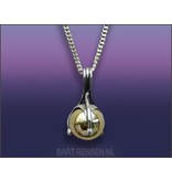 Ash pendant - silver with golden Globe