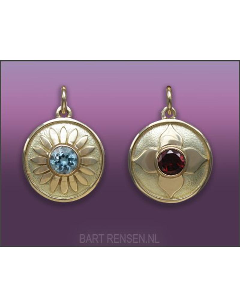 Ash pendant Lotus - 14 crt gold