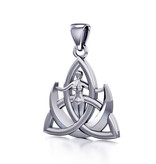 Celtic moon Goddess pendant - sterling silver