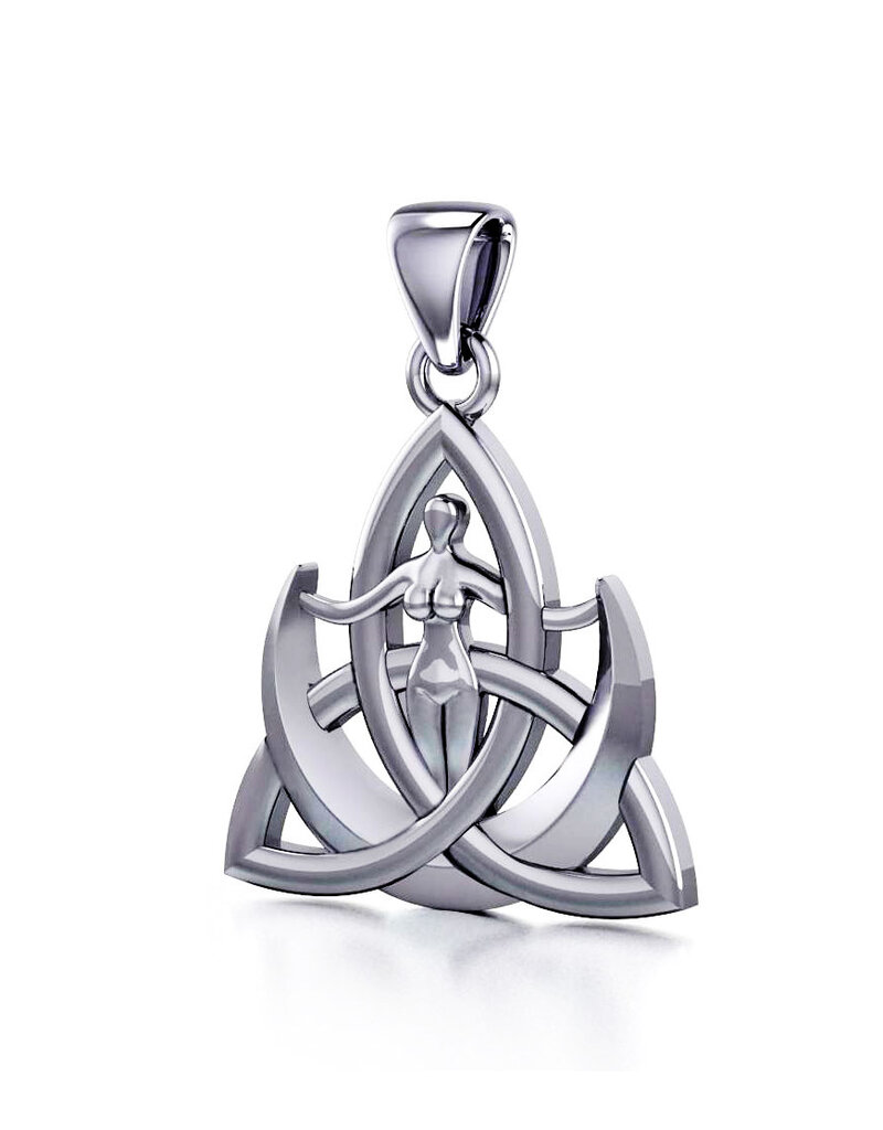 Keltische maan Godin hanger  - echt zilver