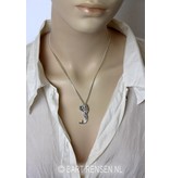 Mermaid pendant with gemstone - sterling silver