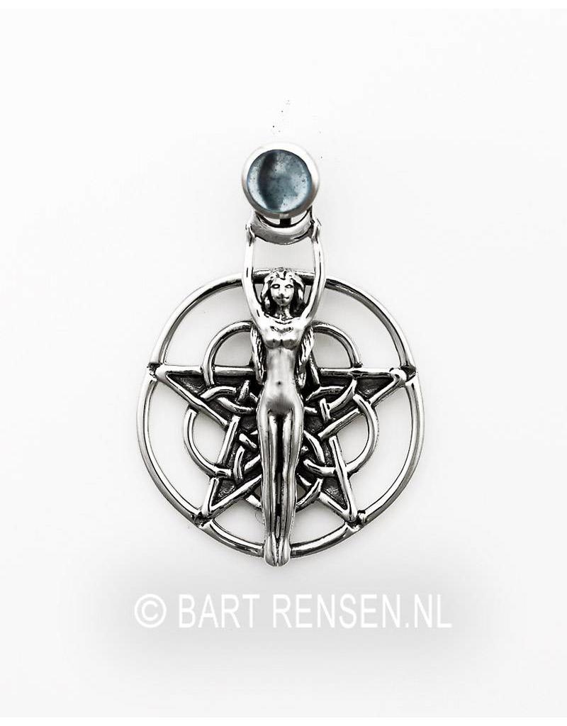 Pentagram pendant - sterling silver