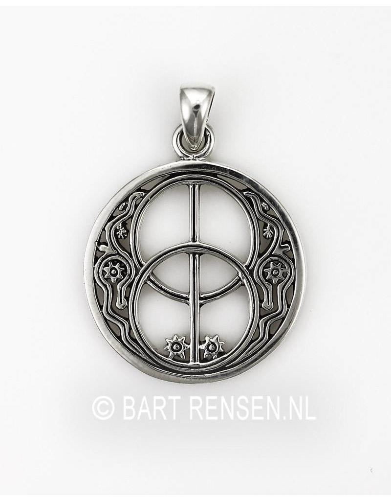 Vesica Pisces pendant - sterling silver