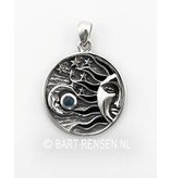 Sun Moon And Stars Pendant - sterling silver