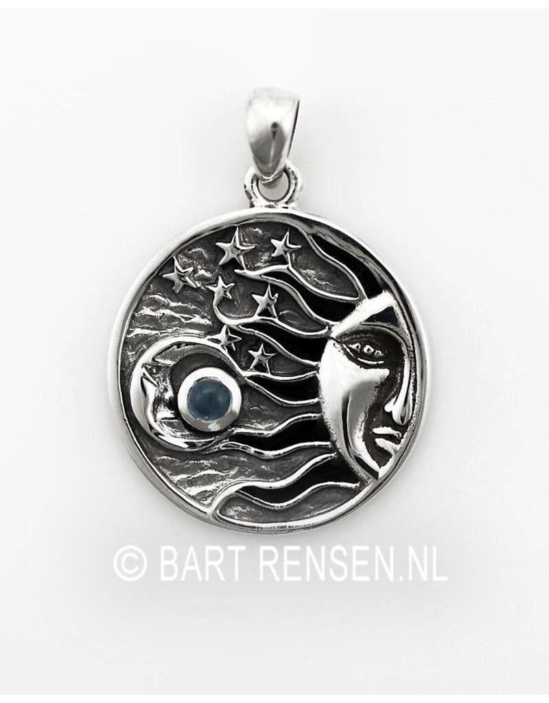 Sun Moon And Stars Pendant - sterling silver