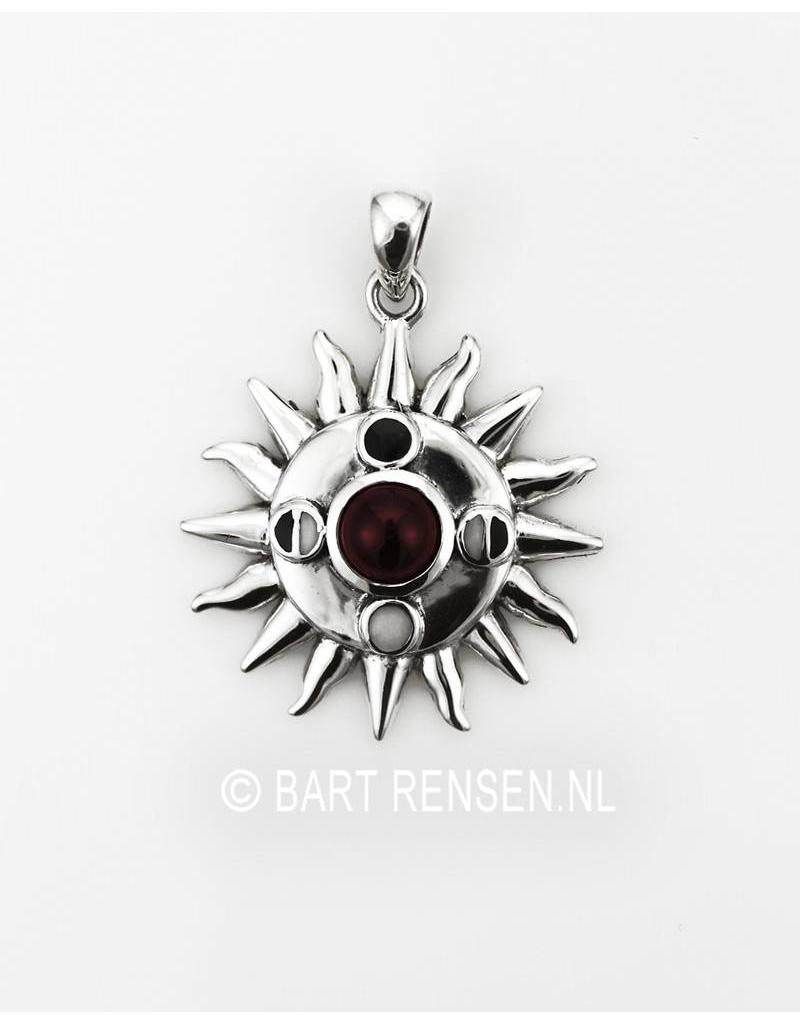 Sun And Moon Phases Pendant - sterling silver