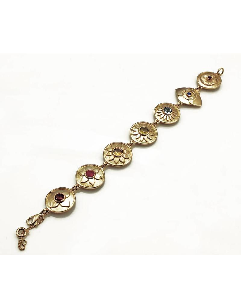 Chakra bracelet with Gemstones - 14 carat gold