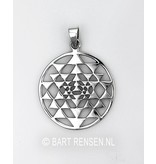 Sri Yantra hanger - echt zilver