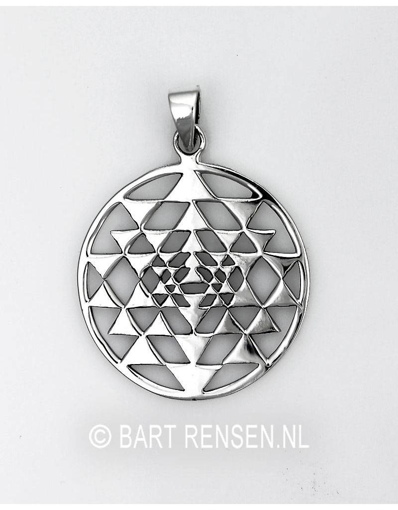 Sri Yantra hanger - echt zilver