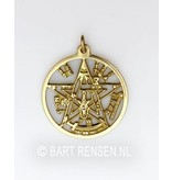 Pentagram Tetragammaton hanger - 14 krt goud