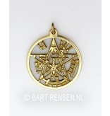 Pentagram Tetragammaton  pendant - 14 carat gold