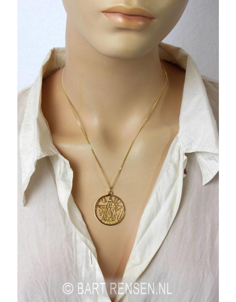Pentagram Tetragammaton  pendant - 14 carat gold