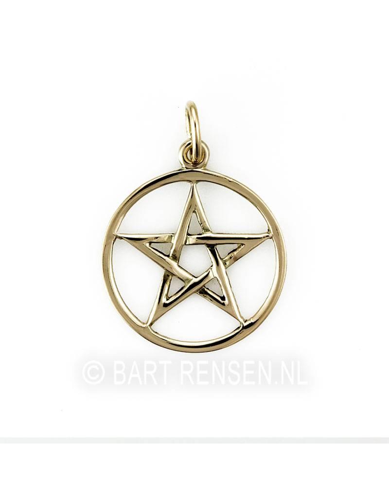 Pentagram hanger - 14 krt goud