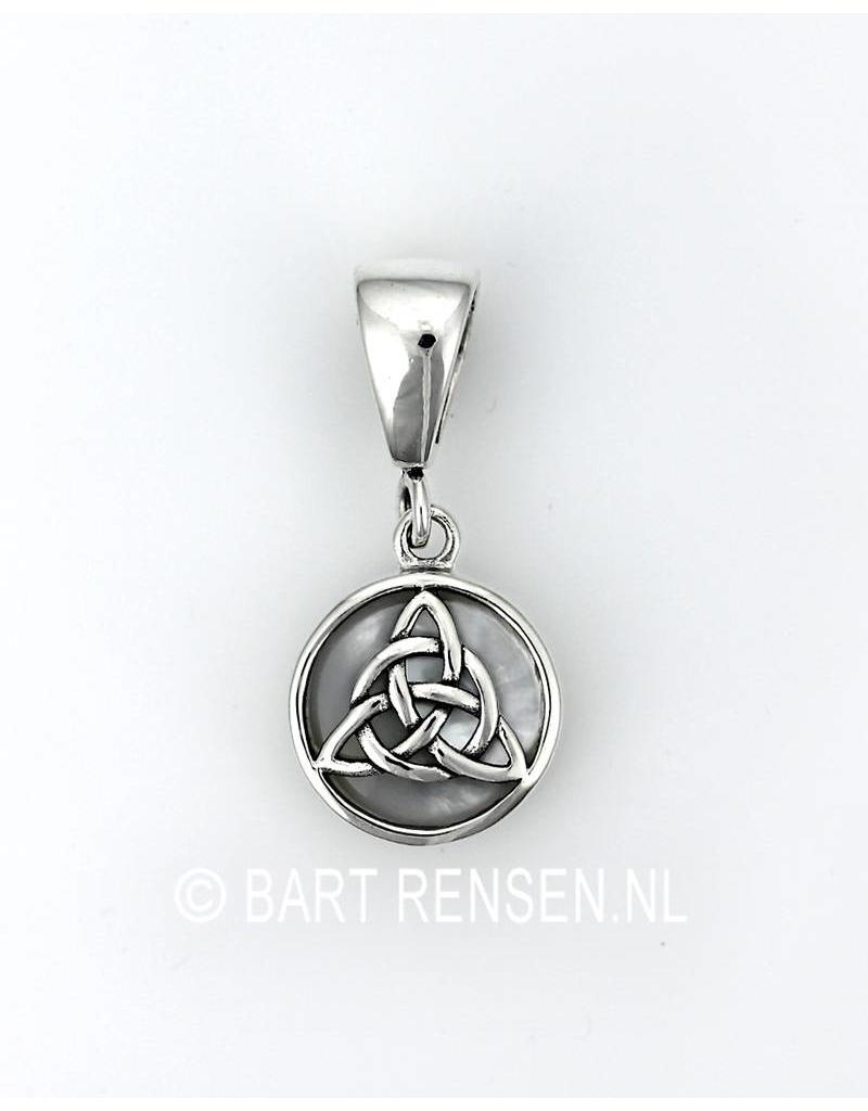 Triquetra hanger met steen - echt zilver