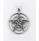 Pentagram hanger Cirkels - echt zilver