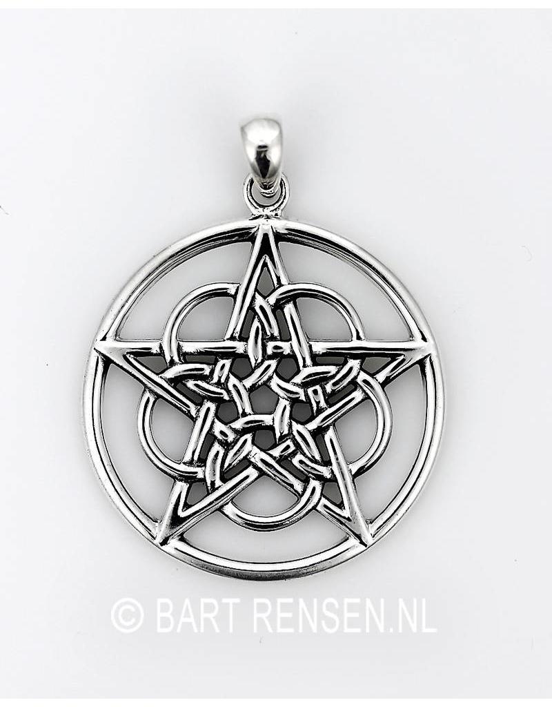 Pentagram hanger Cirkels - echt zilver