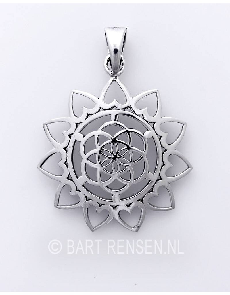 Seed of Life Lotus hanger-echt zilver