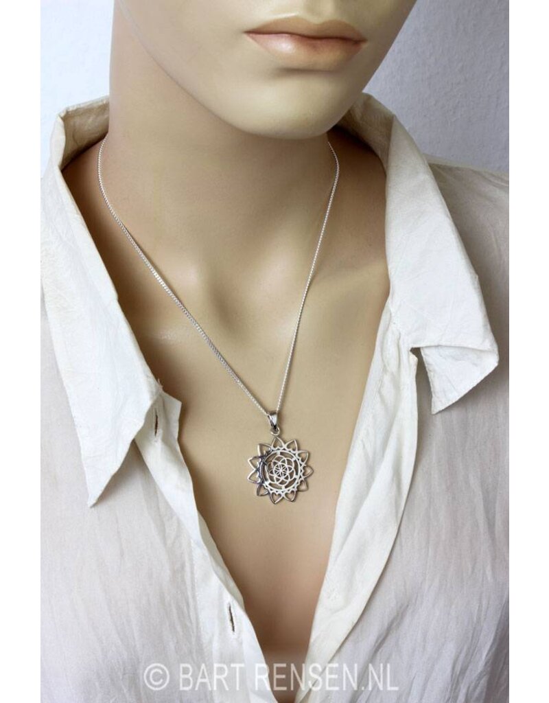 Seed of Life Lotus hanger-echt zilver