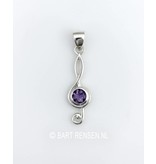 music key pendant - sterling silver