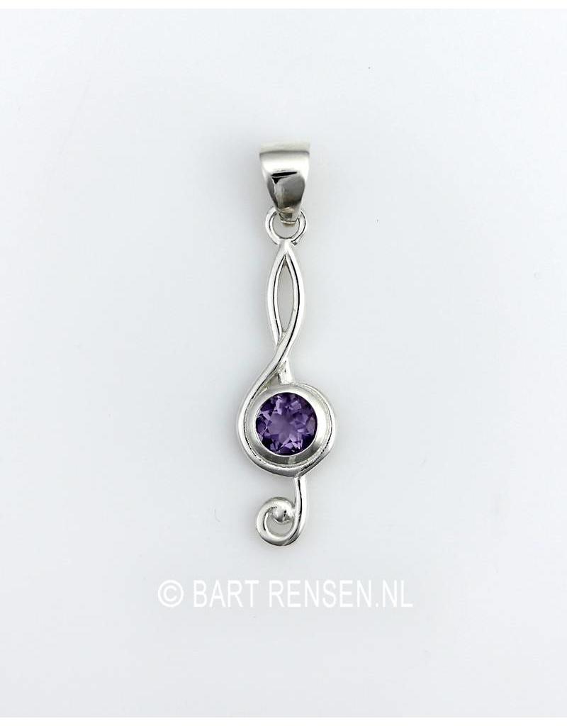 music key pendant - sterling silver