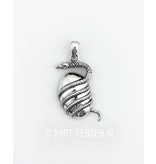 Snake pendant with Egg - sterling silver