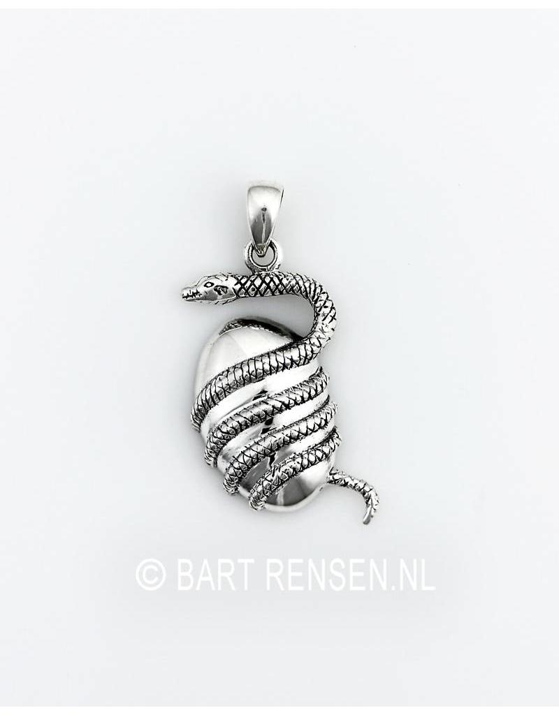 Snake pendant with Egg - sterling silver