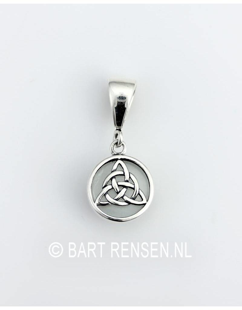 Triquetra hanger met steen - echt zilver