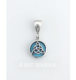 Triquetra hanger met steen - echt zilver