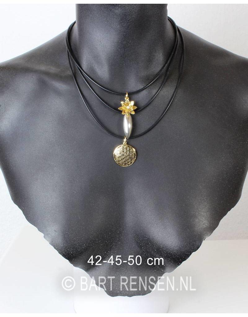 Luxury Rubber Necklace with steel wire core.