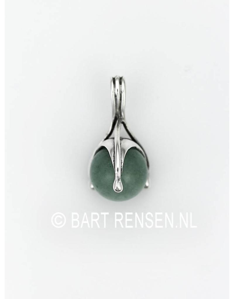 Pendant with gemstone ball - sterling silver