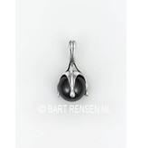 Hanger met edelsteen bol - echt zilver