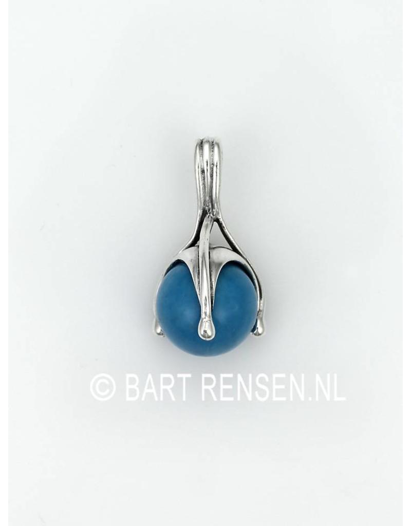 Hanger met edelsteen bol - echt zilver