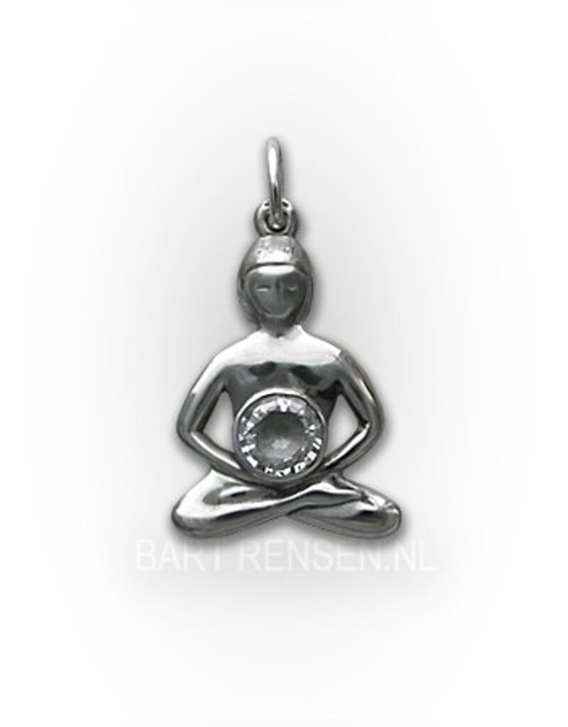 Boeddha pendant met Bergkristal - sterling silver