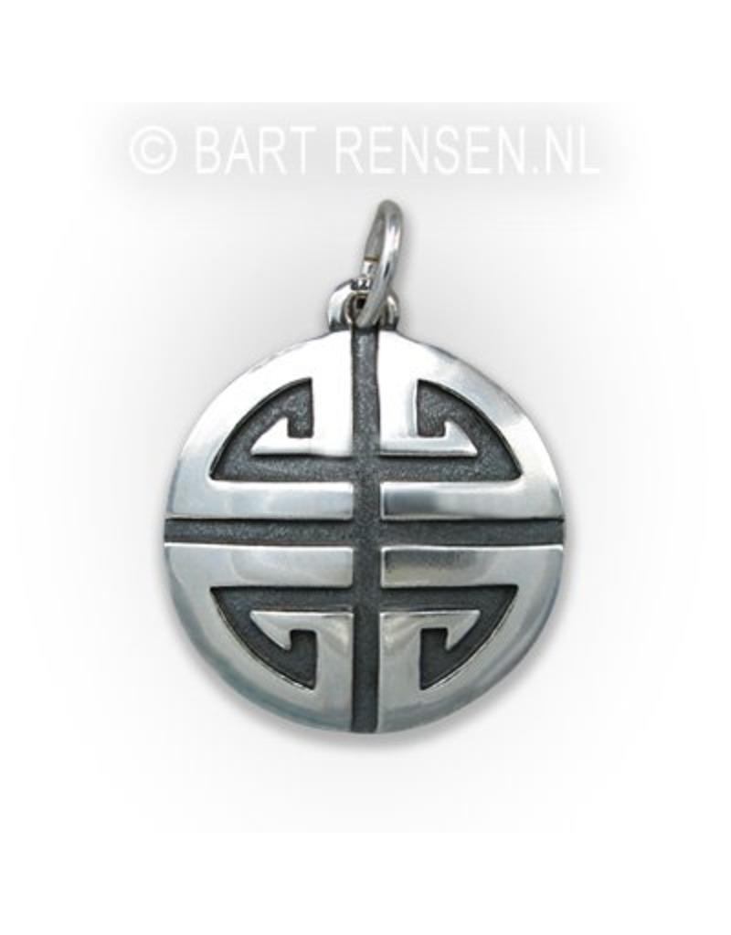 Shou pendant - sterling silver