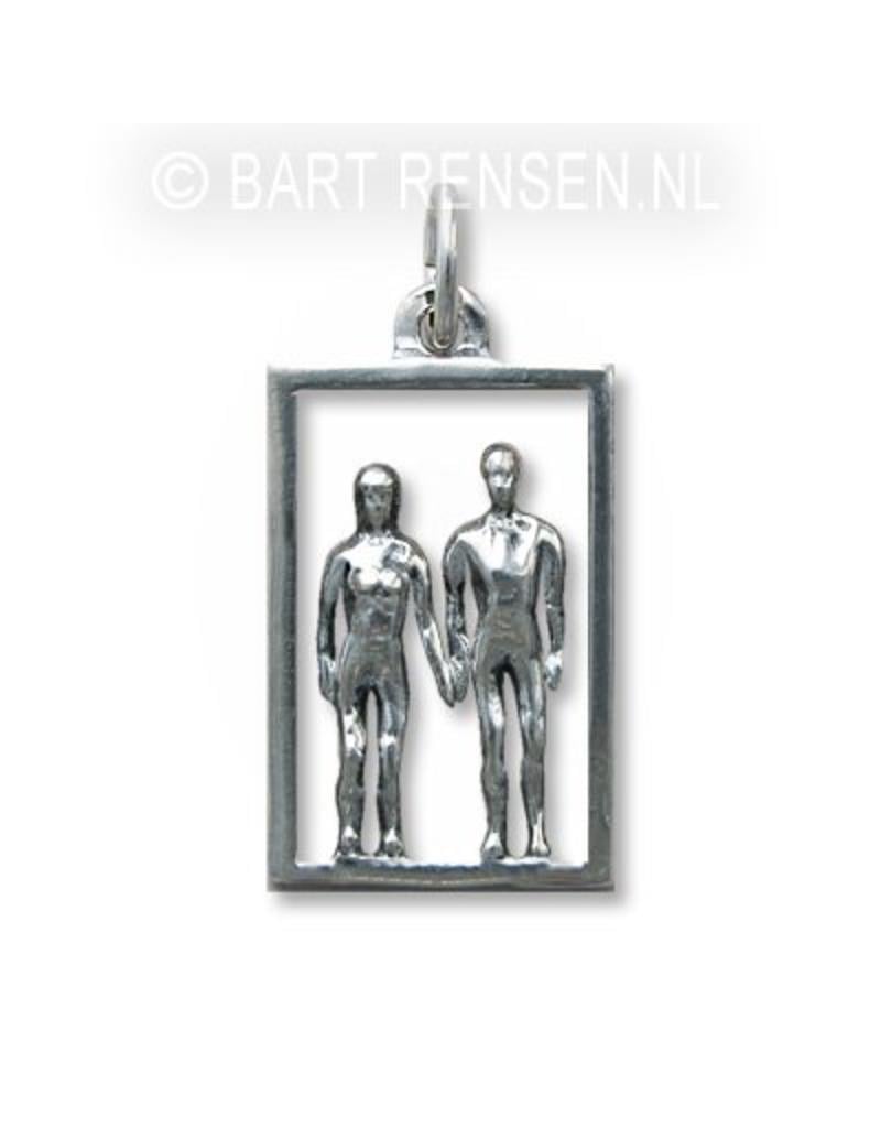 Man-Vrouw hanger - echt zilver