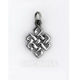 Tibetaanse Knoop hanger - echt zilver
