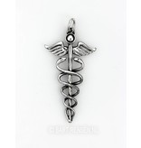 Caduceus pendant - sterling silver